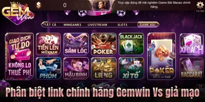 Cách phân biệt link Gemwin chính hãng & giả mạo
