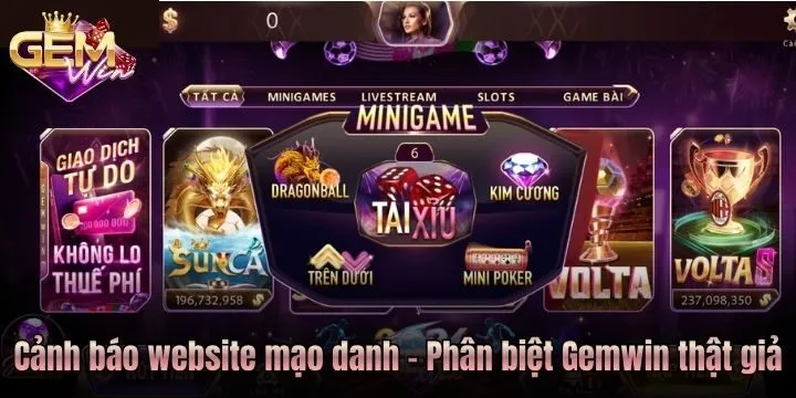 Cảnh báo tình trạng Gemwin giả mạo xuất hiện tràn lan