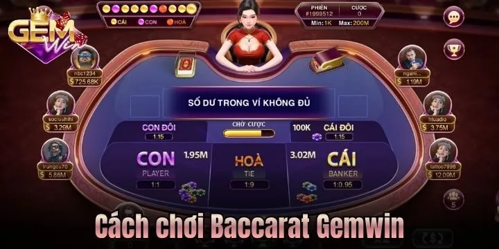 03 bước đặt cược Baccarat Gemwin cực đơn giản