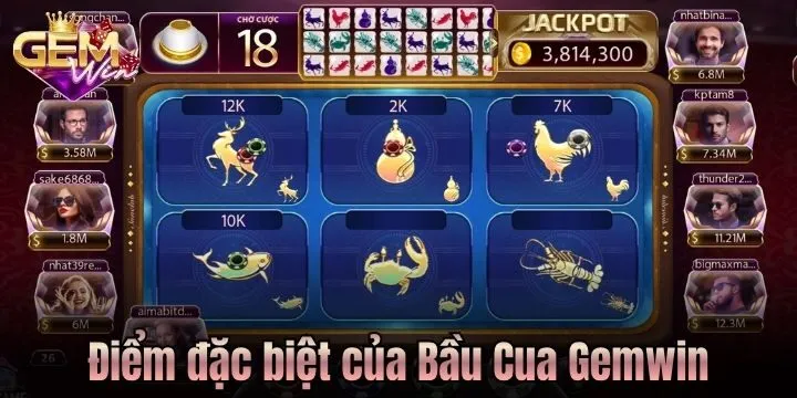 Điểm riêng của Bầu Cua Gemwin