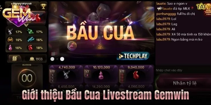 Giới thiệu Bầu Cua Livestream Gemwin