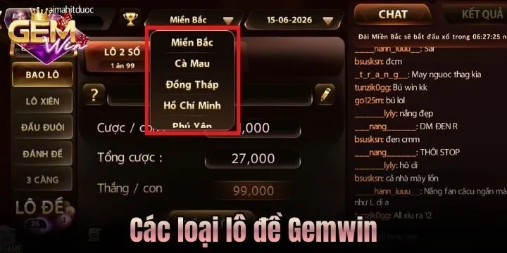 Các loại lô đề Gemwin phổ biến hiện nay