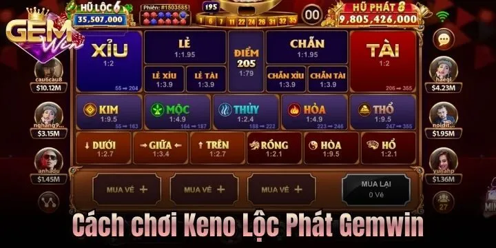 Cách chơi Keno Lộc Phát Gemwin 