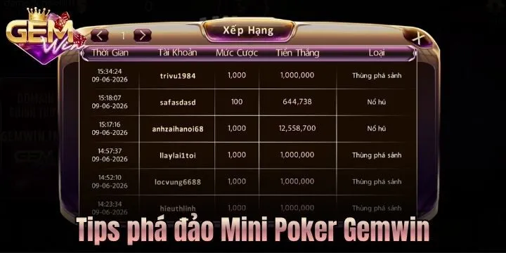 Tips tận dụng cơ hội đổi đời từ Mini Poker Gemwin