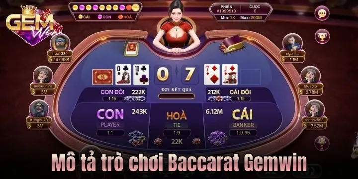 Mô tả game Baccarat Gemwin 