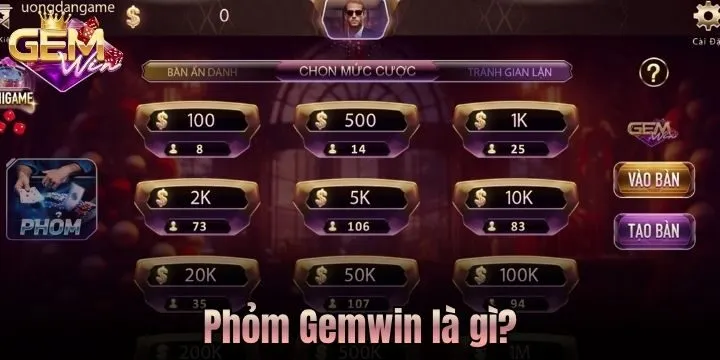 Phỏm Gemwin là game bài như thế nào? 