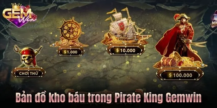 Khám phá bản đồ kho báu trong Pirate King Gemwin