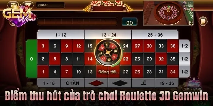 Sức hấp dẫn của vòng quay Roulette 3D Gemwin