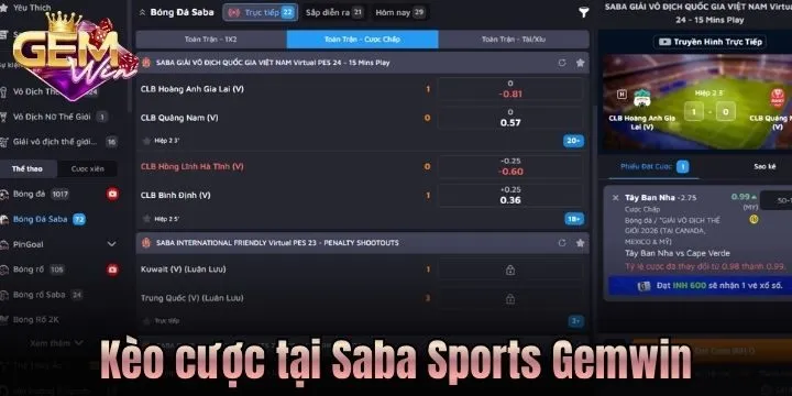 Kèo Saba Sports Gemwin có gì? 