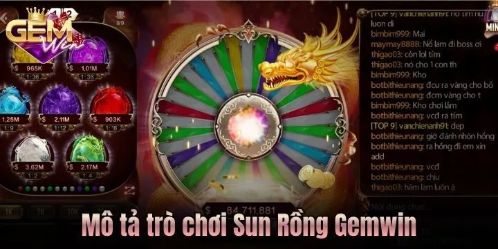 Mô tả trò chơi Sun Rồng Gemwin
