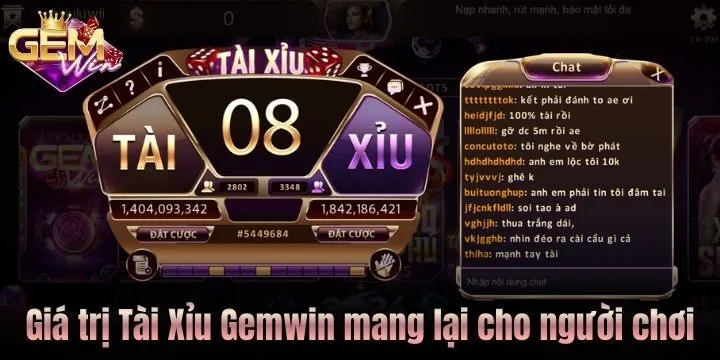 Giá trị Tài Xỉu Gemwin mang lại cho người chơi
