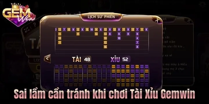 Sai lầm cần tránh để không mất tiền khi chơi Tài Xỉu Gemwin