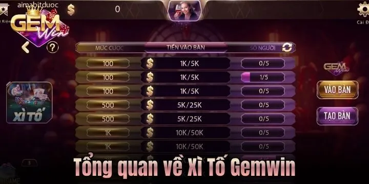 Vài nét về Xì Tố Gemwin