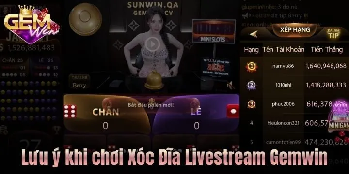 Bắt đầu ván Xóc Đĩa Livestream Gemwin như nào? 